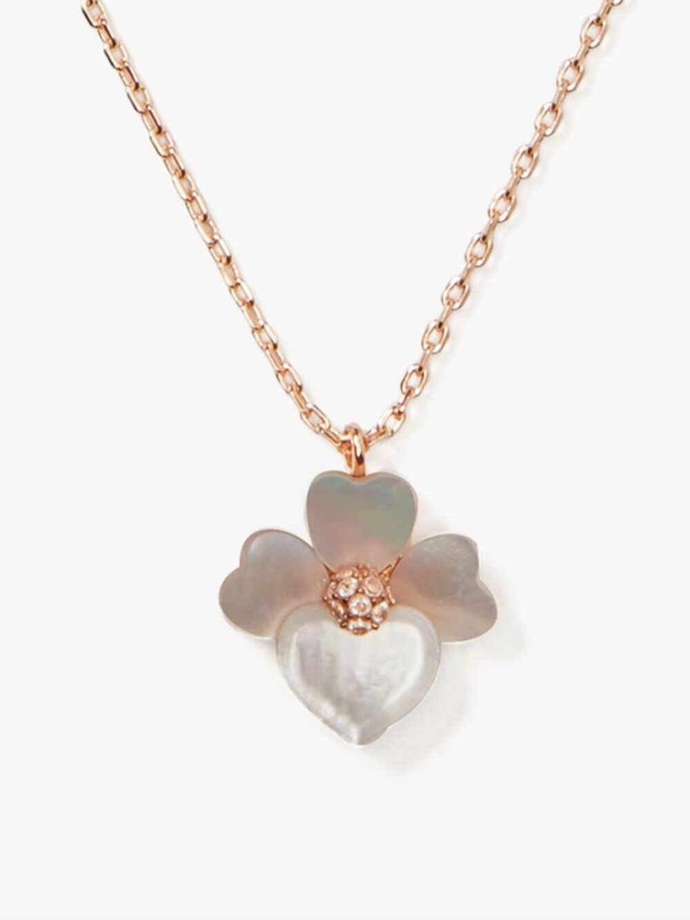 Kate Spade Mother of Pearl Flower Heart Pendant Necklace